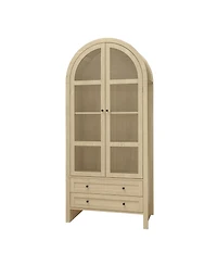 Streamdale Furniture 1 Pc. Wood Arched Design with Adjustable Shelves Kitchen Pantry Cabinet