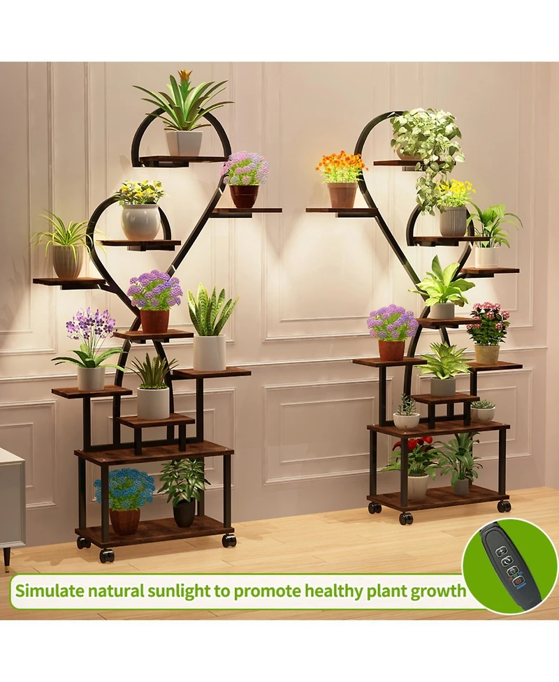 Streamdale Furniture + Multi-Tier + Metal + Grow Lights + Plant Stand
