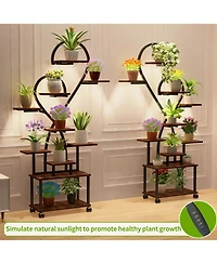 Streamdale Furniture + Multi-Tier + Metal + Grow Lights + Plant Stand