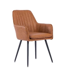 Streamdale Furniture Faux Leather Dining Chairs (Set of 2) - Whisky Brown