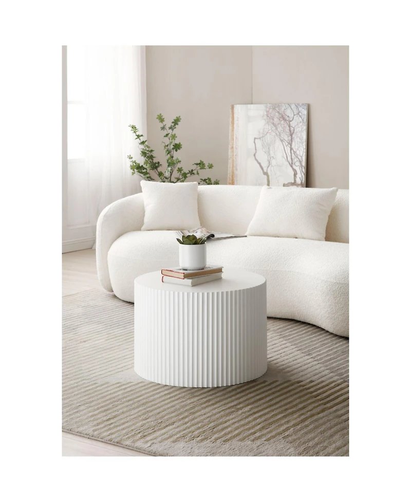 Streamdale Furniture White Round Nesting Coffee Tables (Set of 2)