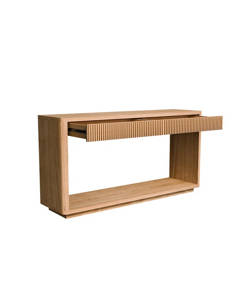 Streamdale Furniture Streamdale 60" Modern 2-Drawer Fluted Console Table