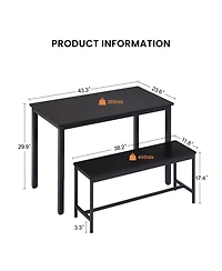 Streamdale Furniture Industrial Dining & Bar Set with Benches