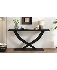 Streamdale Furniture Mira 57" Rustic Console Table with Cross-Legs