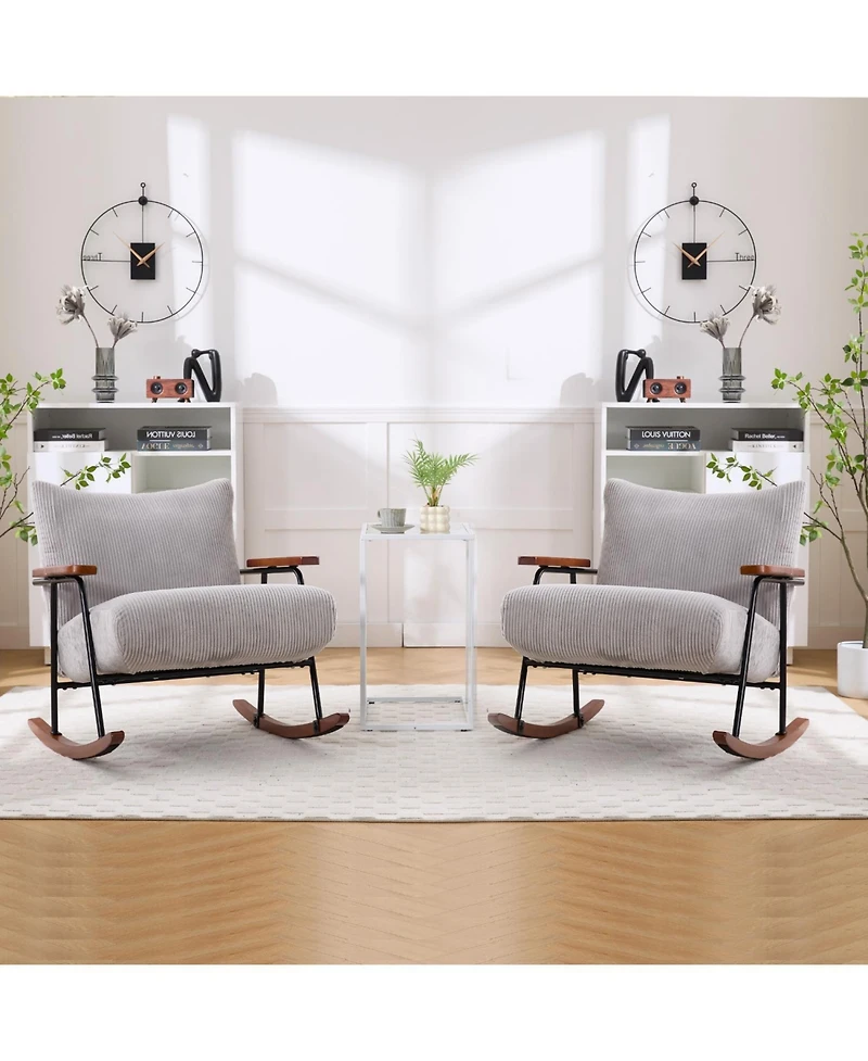 Streamdale Modern Accent Chair Arm Chair Living Room Rocking Chair Metal Frame