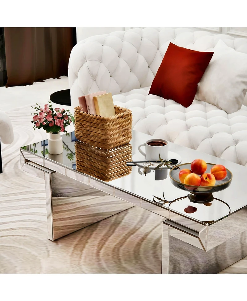 Streamdale Furniture Luxury Fluted Glass Coffee Table