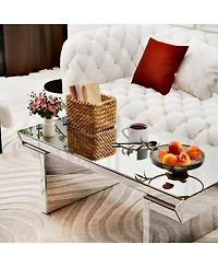 Streamdale Furniture Luxury Fluted Glass Coffee Table