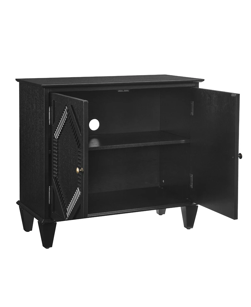 Streamdale Furniture Retro Wooden Sideboard Buffet Cabinet - Black