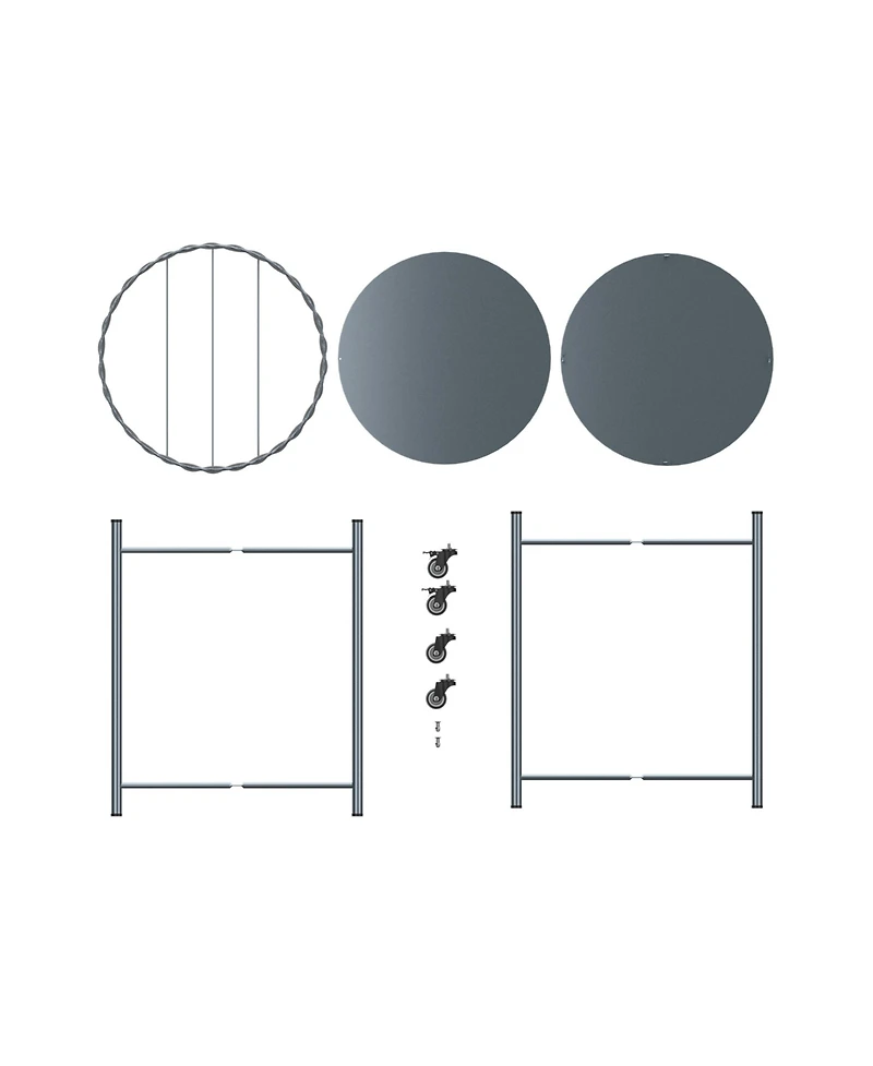 Streamdale Furniture Rolling Coffee Table - 2-Tier Silver Metal Side Table