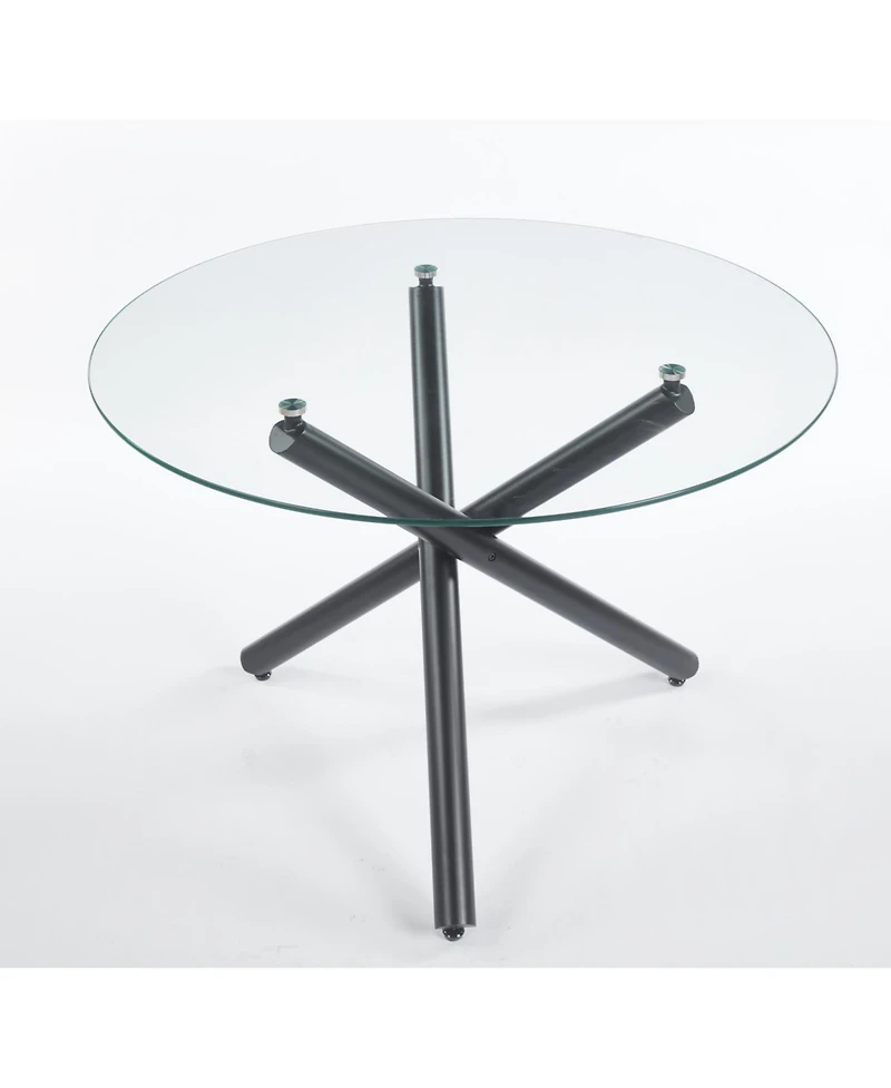 Streamdale Furniture Glass Dining Table - Modern Kitchen Table 110cm