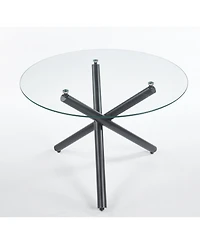 Streamdale Furniture Glass Dining Table - Modern Kitchen Table 110cm