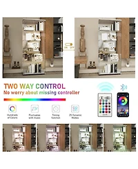 Streamdale Furniture Tempered Glass Display Cabinet w/ Led, Lock, Mirror Back