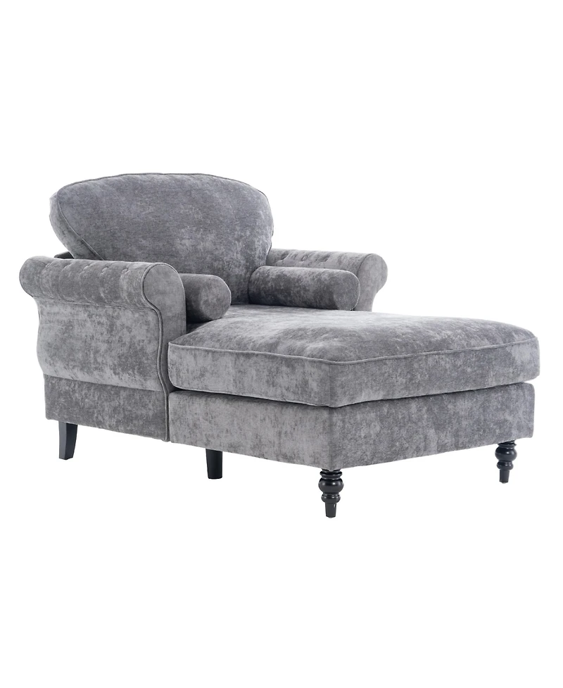 Streamdale Furniture Oversized Chenille Chaise Lounge Sofa Bed