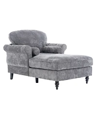 Streamdale Furniture Oversized Chenille Chaise Lounge Sofa Bed