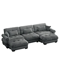 Streamdale Furniture Streamdale U Shape Sectional Sofa with Ottomans, Modern Corner Couch