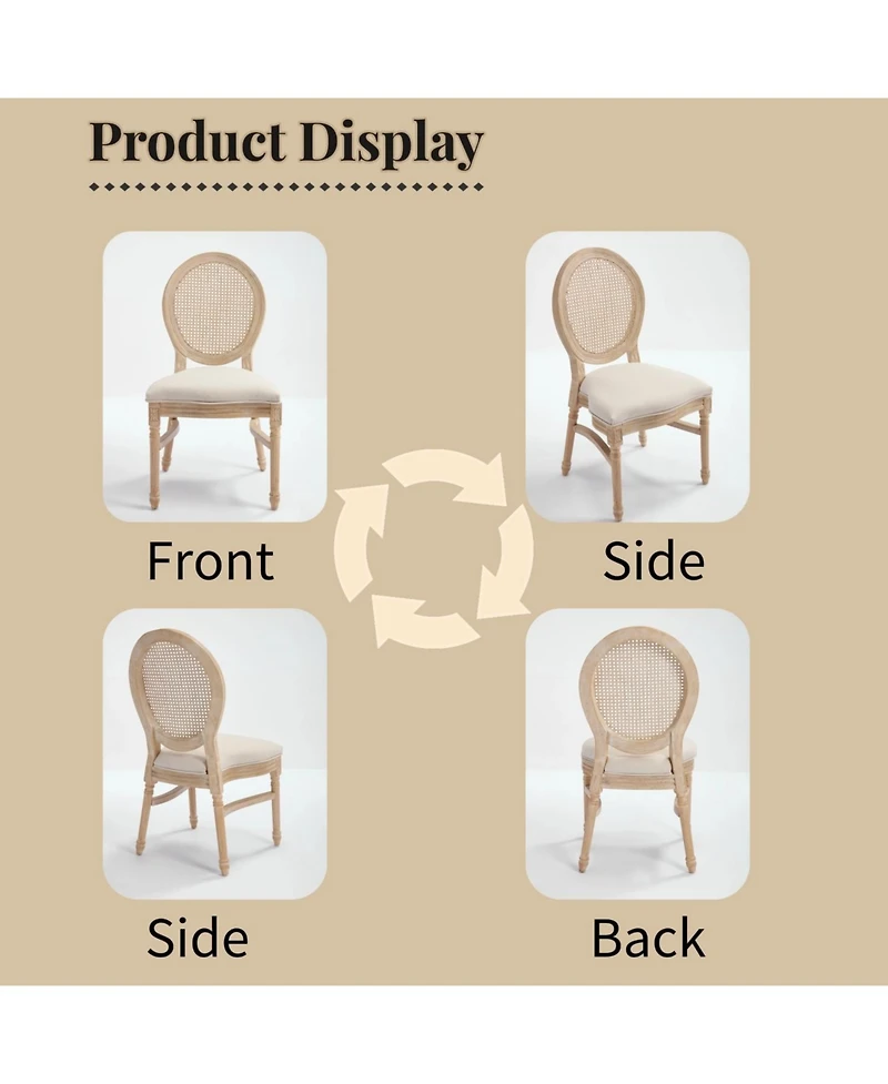 Streamdale Furniture French Country Rattan Back Dining Chairs (Set of 2)