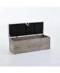 Streamdale Furniture Shelton Ivory Chenille Storage Bench