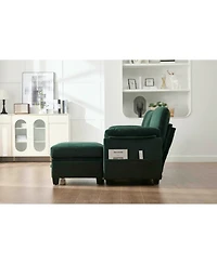 Streamdale Furniture L-Shape Corduroy Sofa- 4-Seater, Usb, Storage