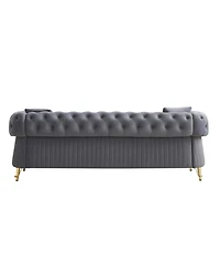 Streamdale Furniture Chesterfield Modern Tufted Velvet Living Room Sofa, 84.25"W Couch.