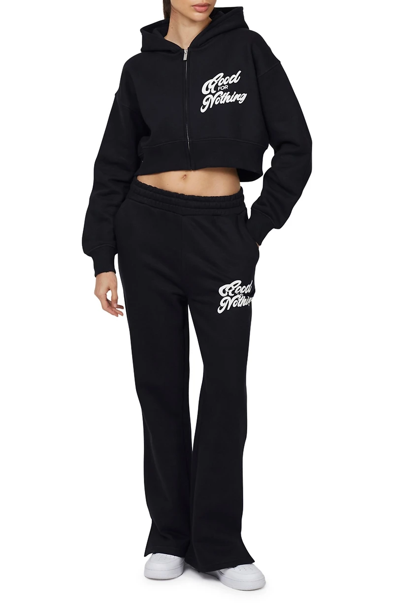 Good For Nothing Women's Funk Relaxed Crop Zip Hoodie