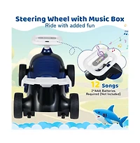 Hongge Kids Foot to Floor Ride On Car with Music Steering Wheel and Under Seat Storage
