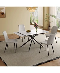 Streamdale Furniture Retractable Sintered Stone Dining Set (Table + 4 Chairs)