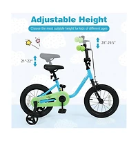 Hongge Kids Training Bike with Adjustable Seat Dual Brakes Rubber Tires and Removable Wheels