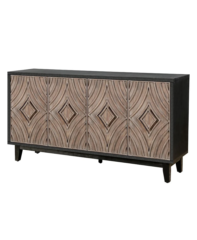 Streamdale Furniture Streamdale 60" Mid-Century Sideboard with Diamond Doors