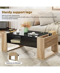 Streamdale Furniture Glossy Two-Tone Coffee Table with Storage