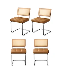 Streamdale Furniture Rattan Dining Chairs Set of 4 Faux Leather