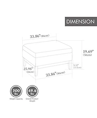 Streamdale Furniture 33.86" Boucle Storage Ottoman/Coffee Table