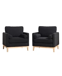 Streamdale Furniture 35.4" Wide Modern Farmhouse Accent Chair - Black Boucle