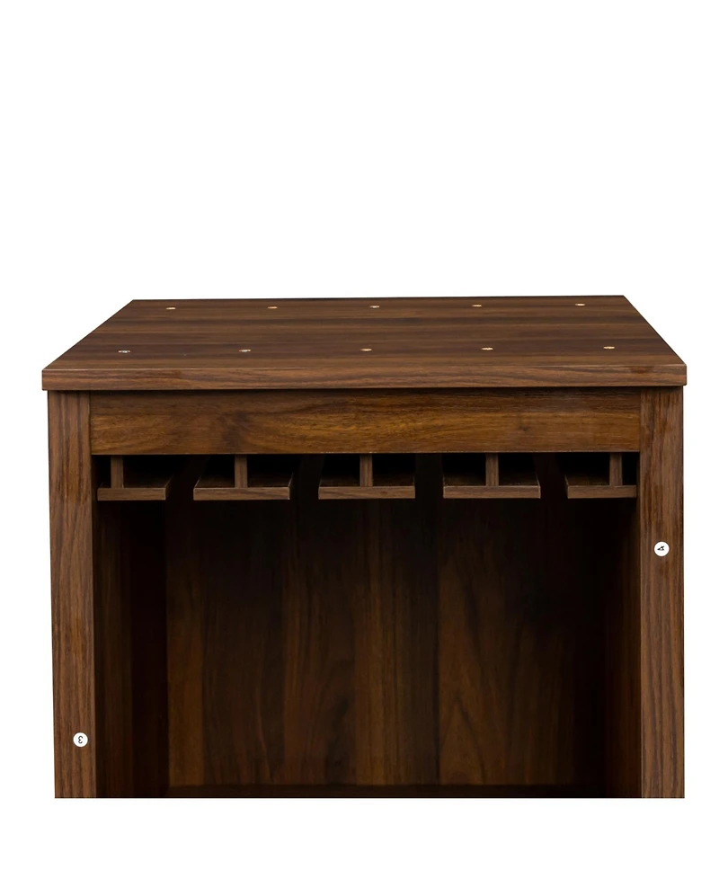 Streamdale Furniture Walnut Modular Wine Bar Cabinet