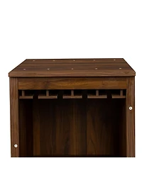 Streamdale Furniture Walnut Modular Wine Bar Cabinet