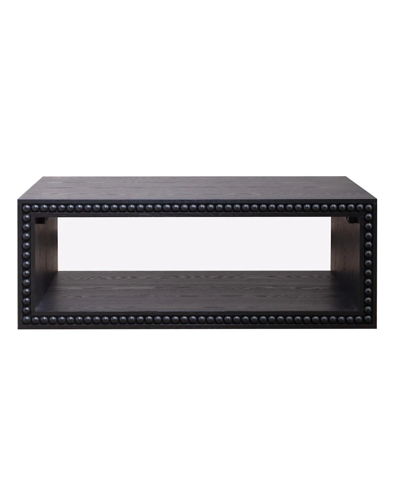 Streamdale Furniture Beaded Edge Coffee Table - 47.6" Rectangular, Open Shelf