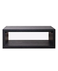 Streamdale Furniture Beaded Edge Coffee Table - 47.6" Rectangular, Open Shelf