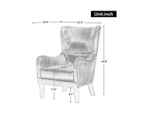 Streamdale Furniture Hi-back Studded Chair, Arm Chair, Living-room, Study and Bedroom ,Set of 2