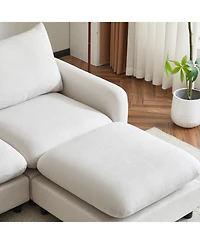 Streamdale Furniture 69" 3-Piece L-Shaped Modular Sectional Sofa with Ottoman