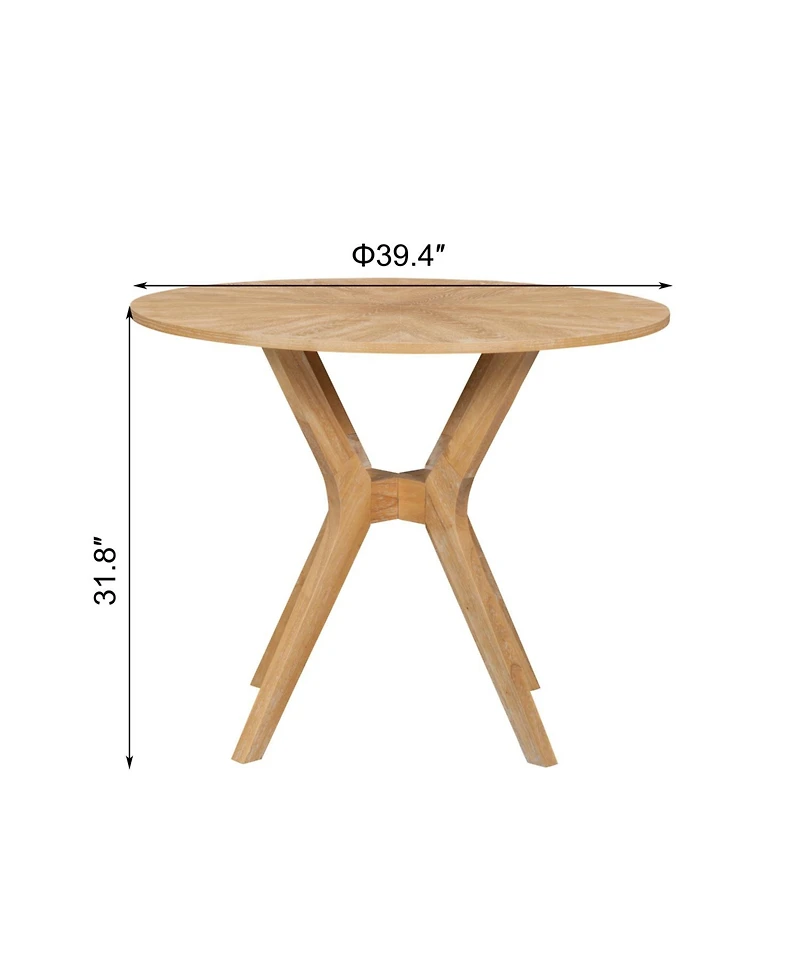 Streamdale Furniture Mid-Century Round Dining Set- Table & 2 Chairs