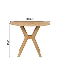 Streamdale Furniture Mid-Century Round Dining Set- Table & 2 Chairs