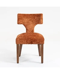 Streamdale Furniture Mid Century Modern Dining Chairs (Set of 2), Orange Linen Fabric