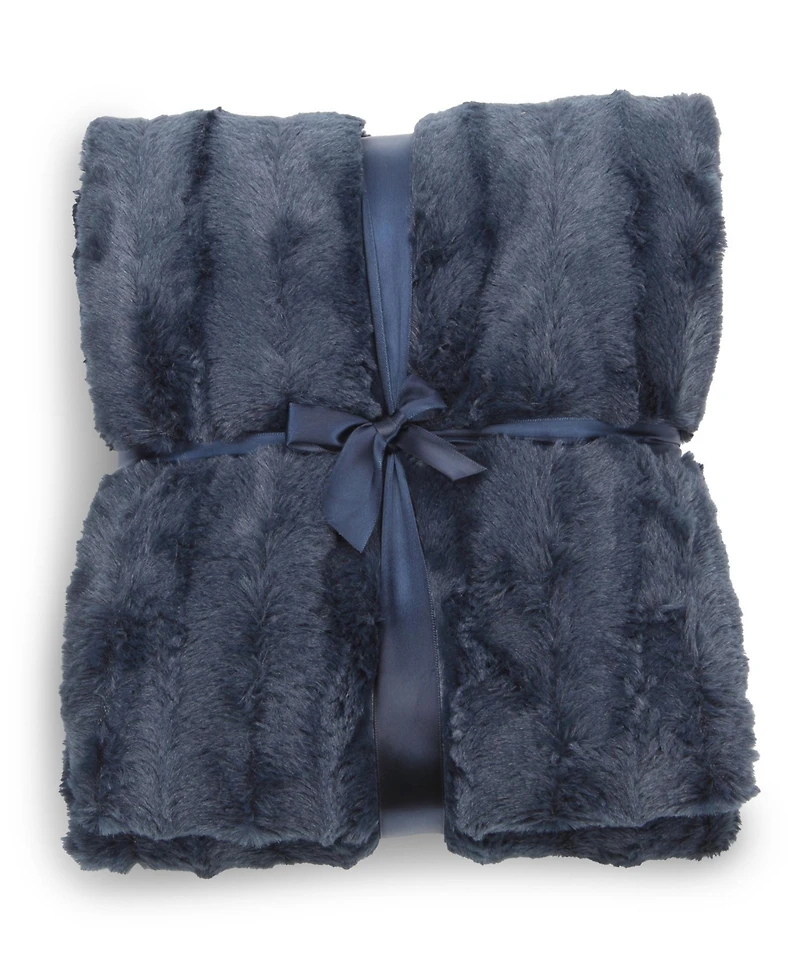 Cheer Collection Ultra Soft Faux Fur to Microplush Reversible Oversized Throw, 86" x