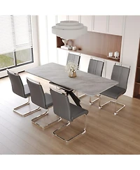 Streamdale Furniture Extendable Dining Table Set for 6-8 with Upholstered Chairs