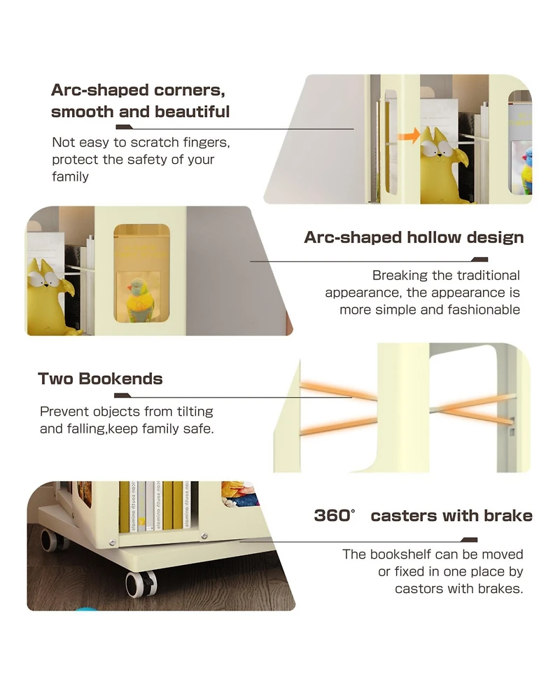 Streamdale Furniture Rotating Steel Bookshelf - Yellow
