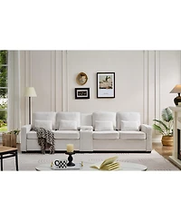 Streamdale Furniture 114" Sofa w/ Console, Cupholders, Usb Ports