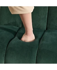 Streamdale Furniture Modern Green Velvet Accent Chair with Black Legs