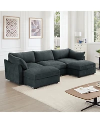 Streamdale Furniture U Shape Seater Sofa with Ottomans & Storage