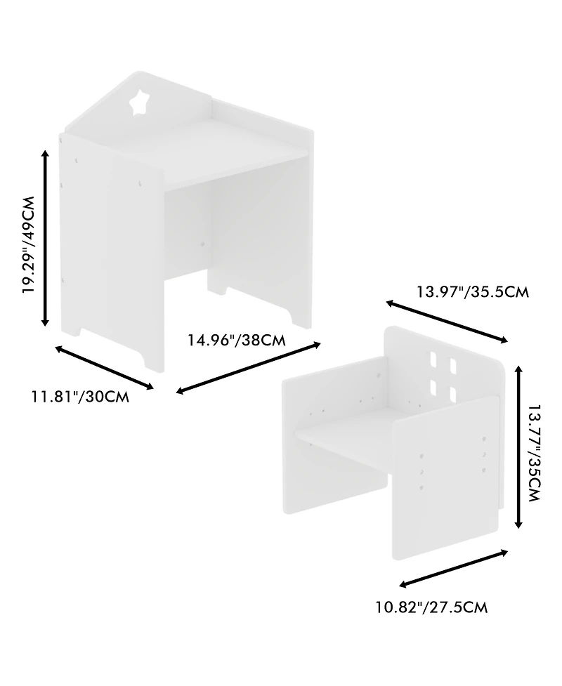 Streamdale Furniture Kids Montessori Table & Chair Set, Adjustable Height