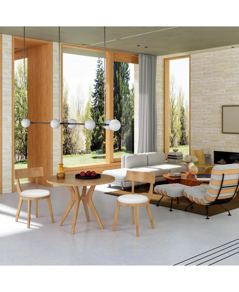 Streamdale Furniture Mid-Century Round Dining Set- Table & 2 Chairs