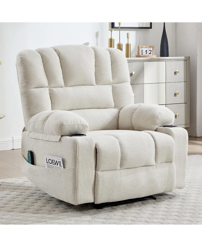 Streamdale Furniture Living Space Reclining Chair Recliner Sofa with Heating and Vibration